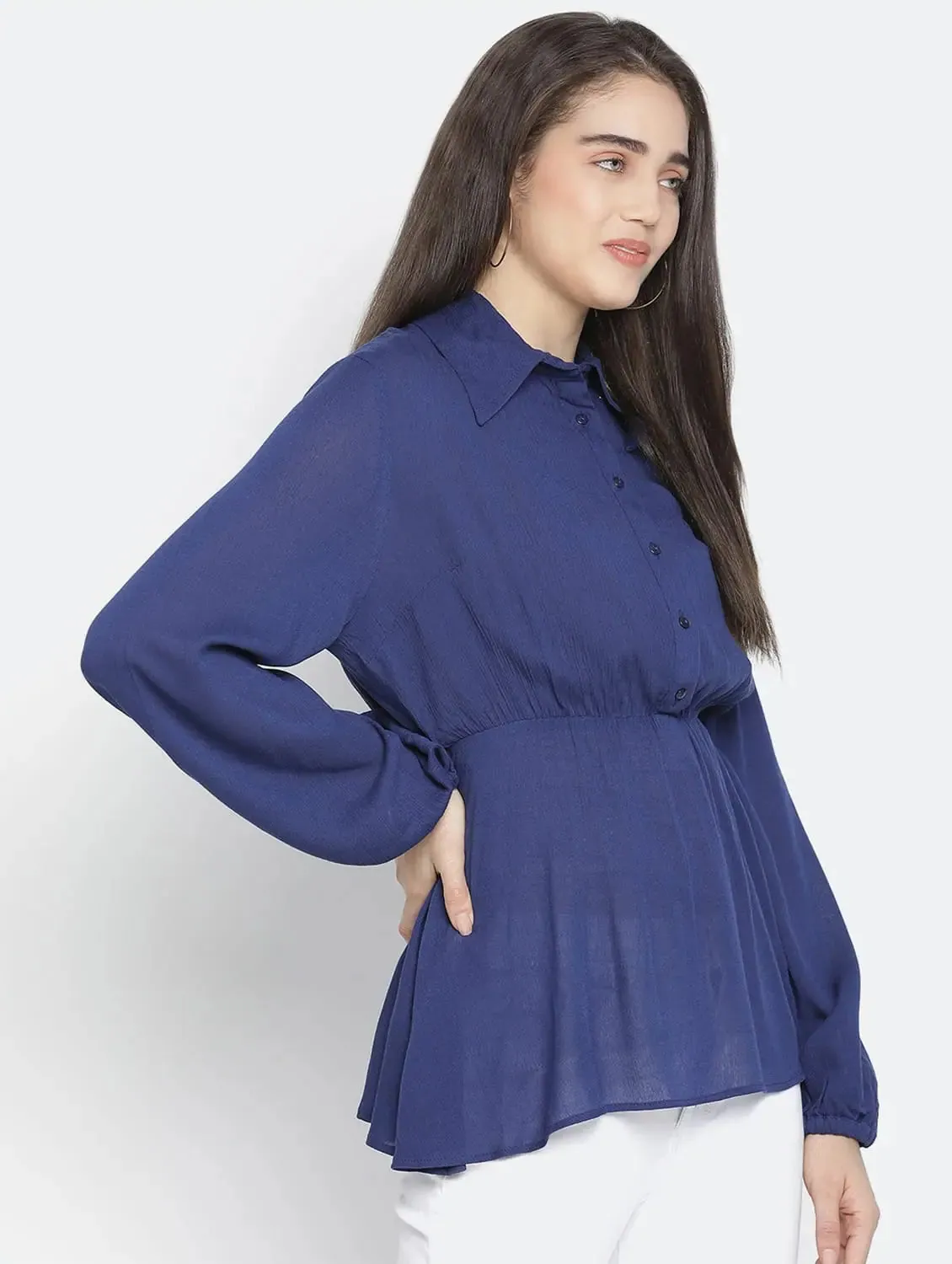 Alived Bold Blue Stunning Women Top