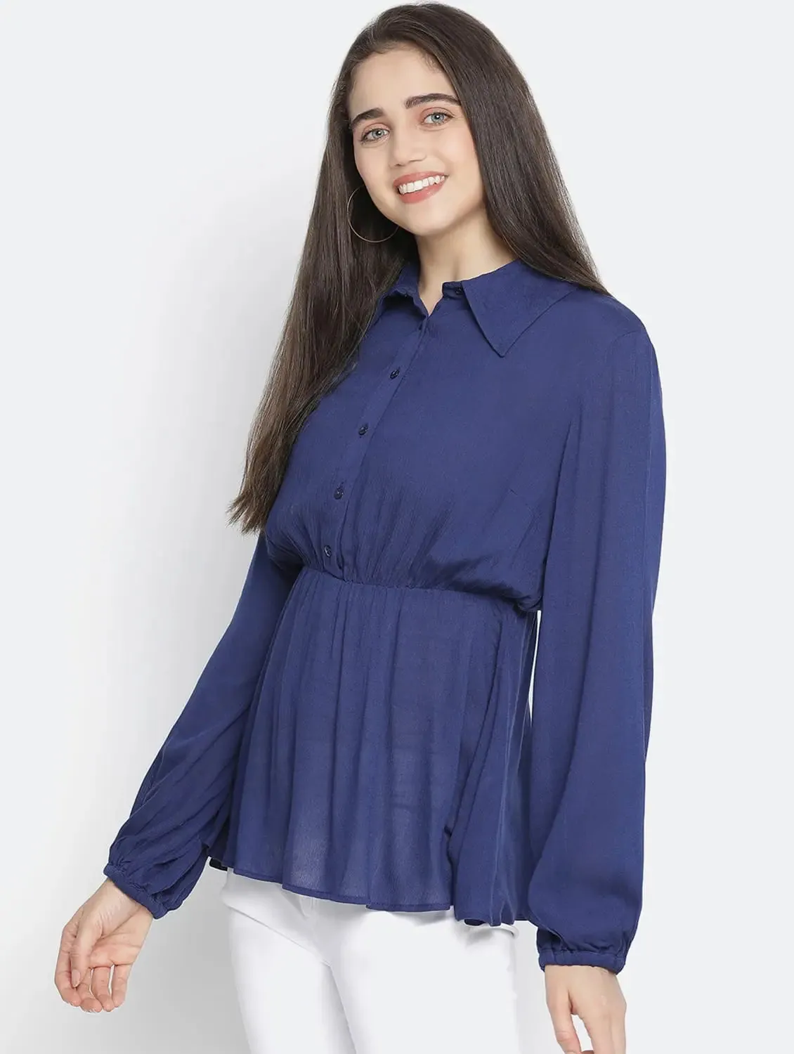 Alived Bold Blue Stunning Women Top