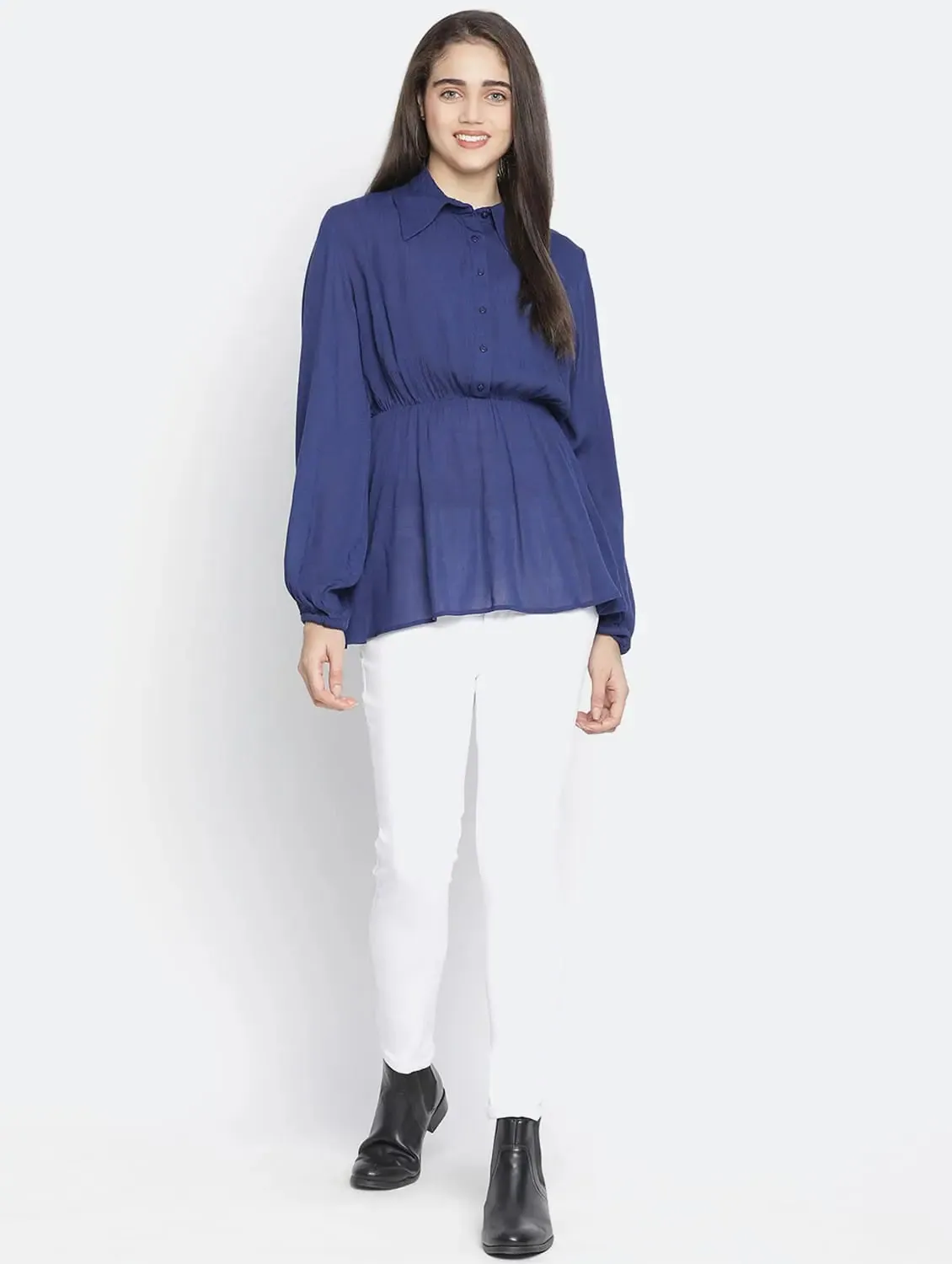 Alived Bold Blue Stunning Women Top