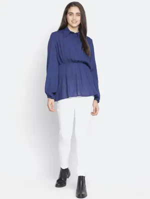 Alived Bold Blue Stunning Women Top