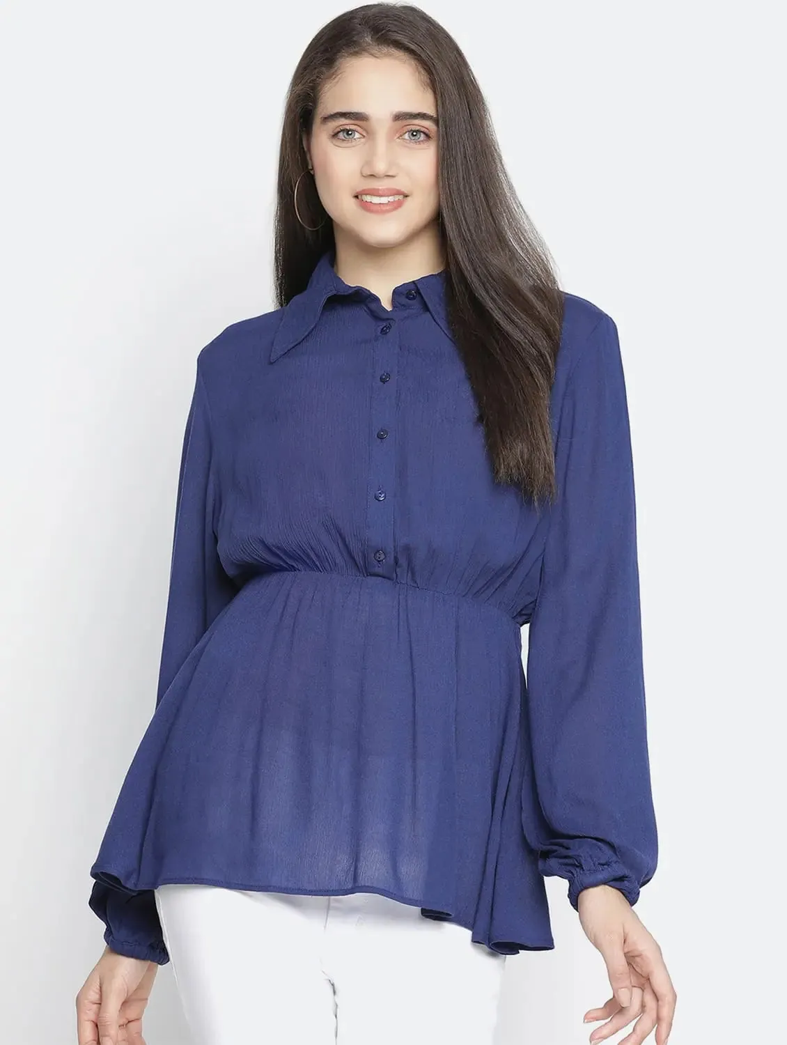 Alived Bold Blue Stunning Women Top