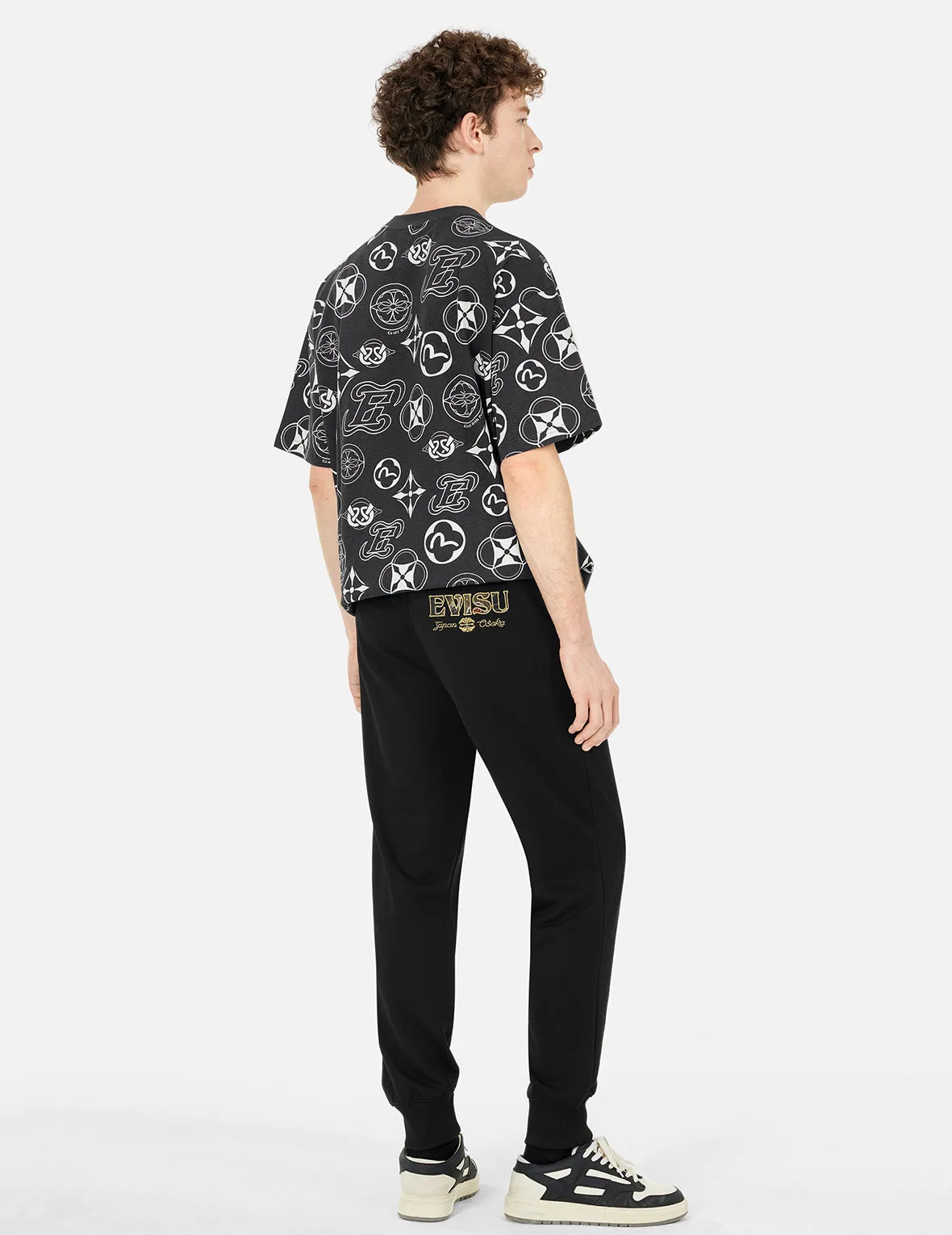 Allover Multi-logo Print Loose Fit T-shirt
