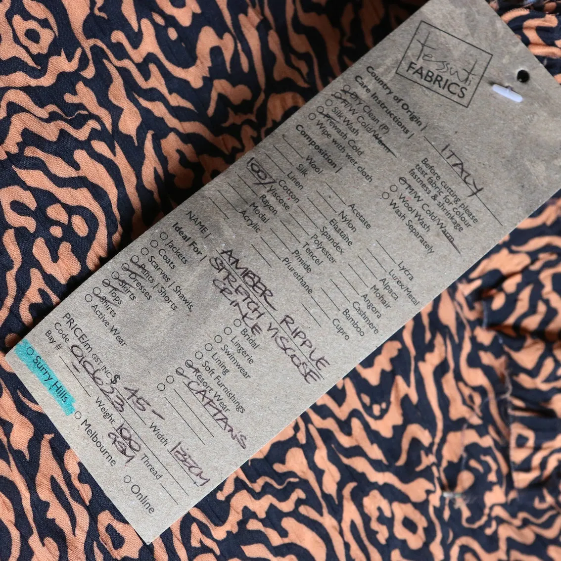 Amber Ripple Crinkle Viscose