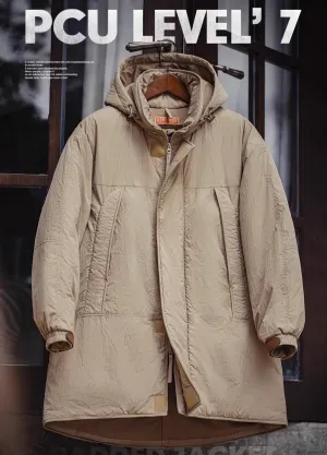 American Retro PCU Cotton Textured Overcoat Thick Men's Jacket