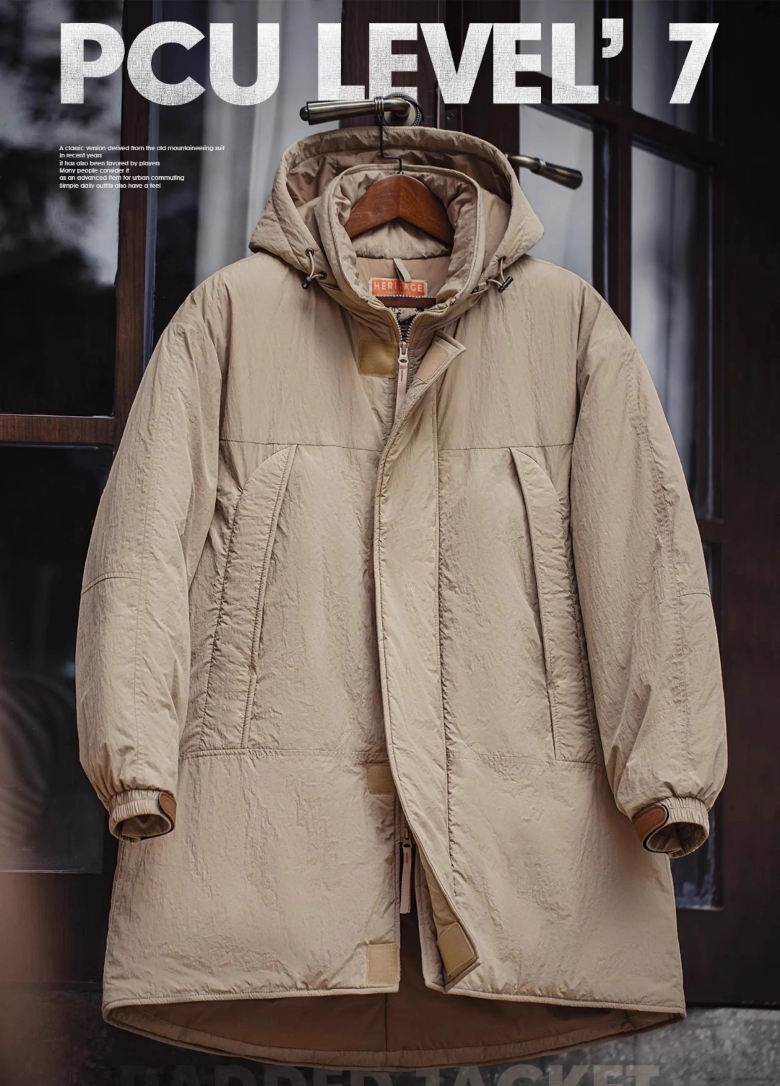 American Retro PCU Cotton Textured Overcoat Thick Men's Jacket