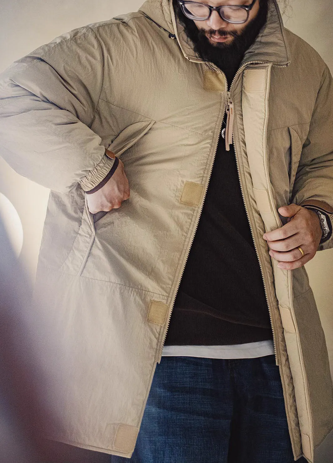 American Retro PCU Cotton Textured Overcoat Thick Men's Jacket