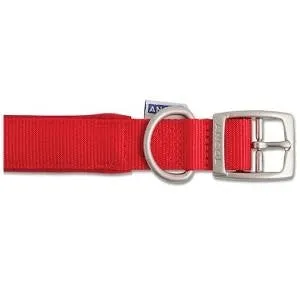 Ancol Viva Nylon Padded Buckle Collar Red 25mm X39-48cm Sz 5