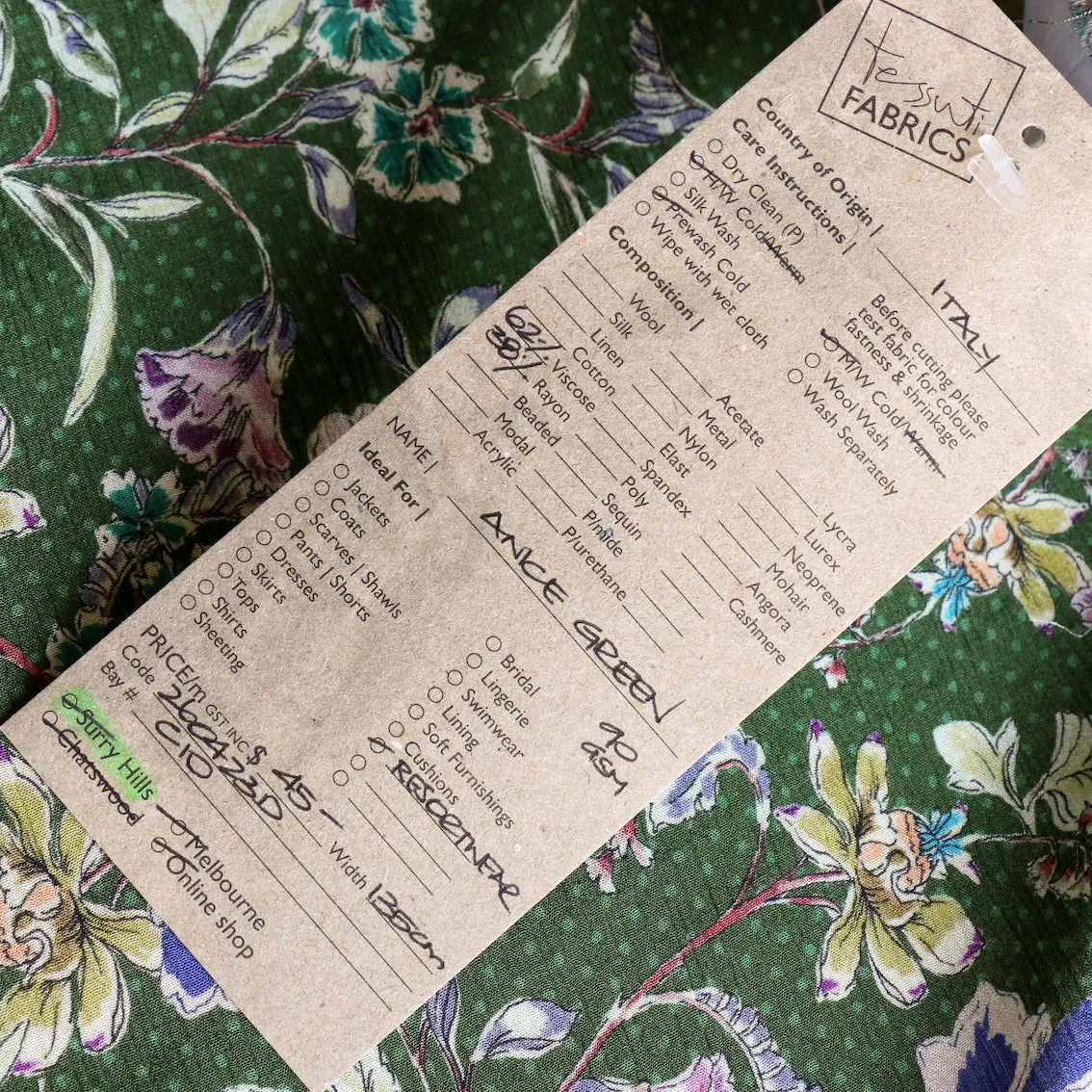 Anice Green Viscose/Rayon