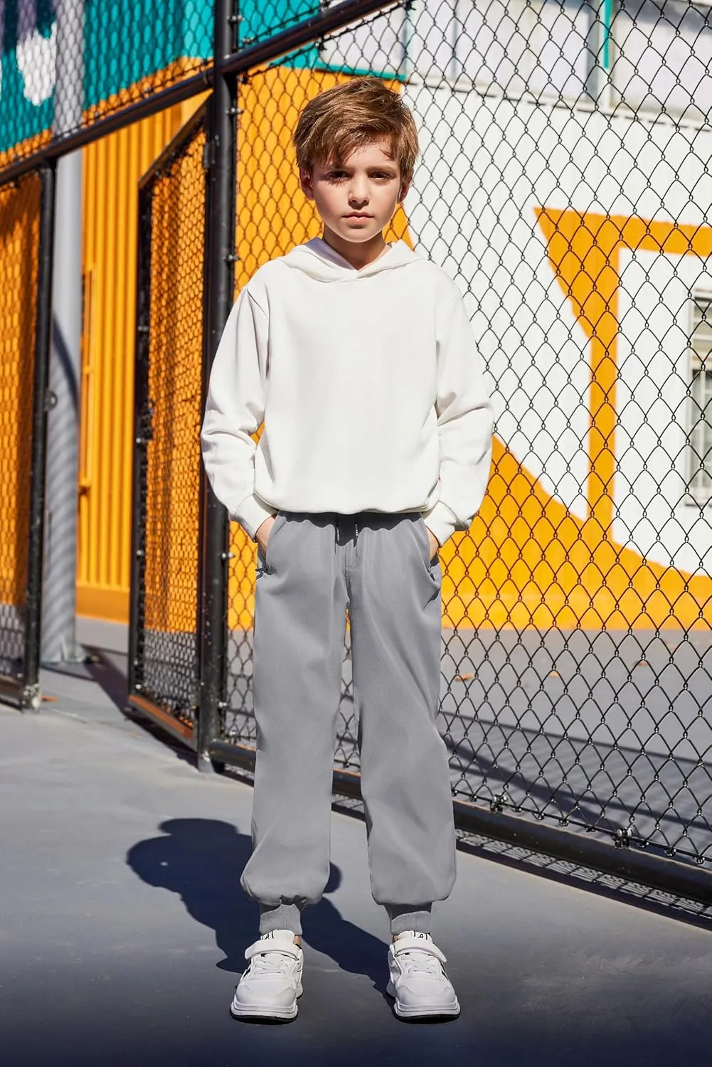 Arshiner Boys Casual Pants Kids Elastic Waist Drawstring Jogger Pants