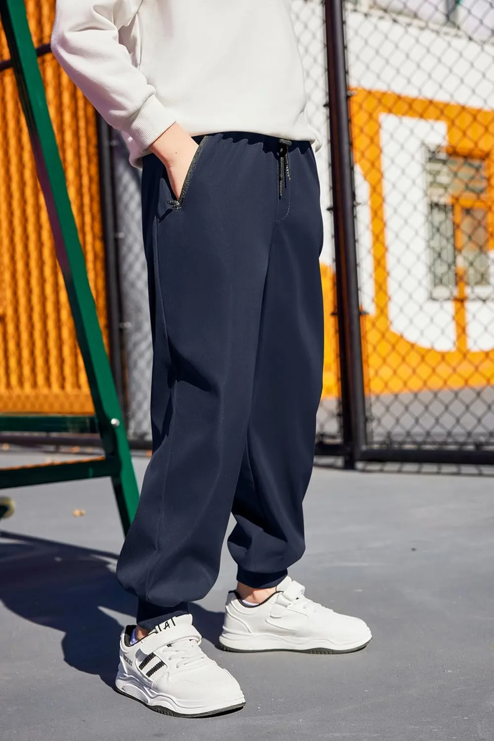 Arshiner Boys Casual Pants Kids Elastic Waist Drawstring Jogger Pants