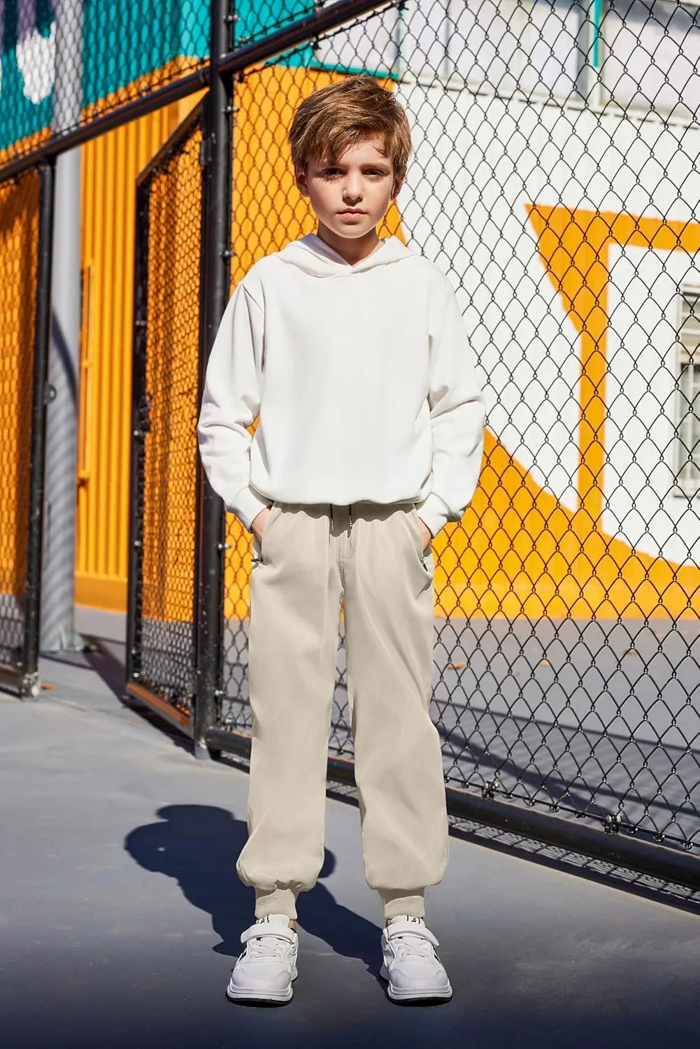 Arshiner Boys Casual Pants Kids Elastic Waist Drawstring Jogger Pants