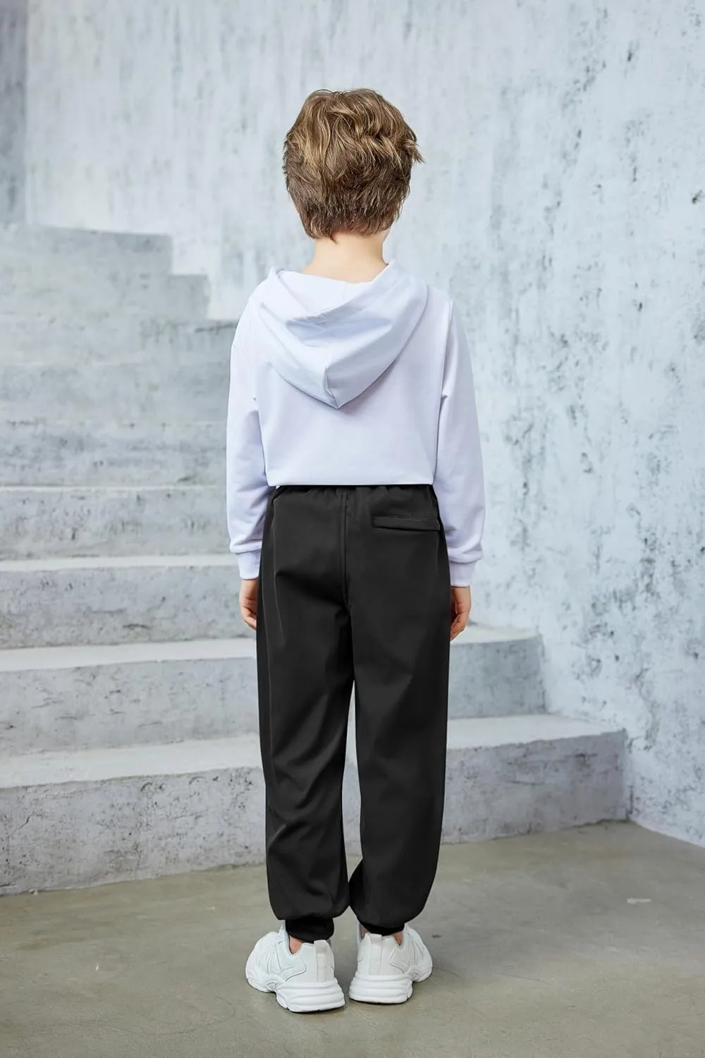 Arshiner Boys Casual Pants Kids Elastic Waist Drawstring Jogger Pants
