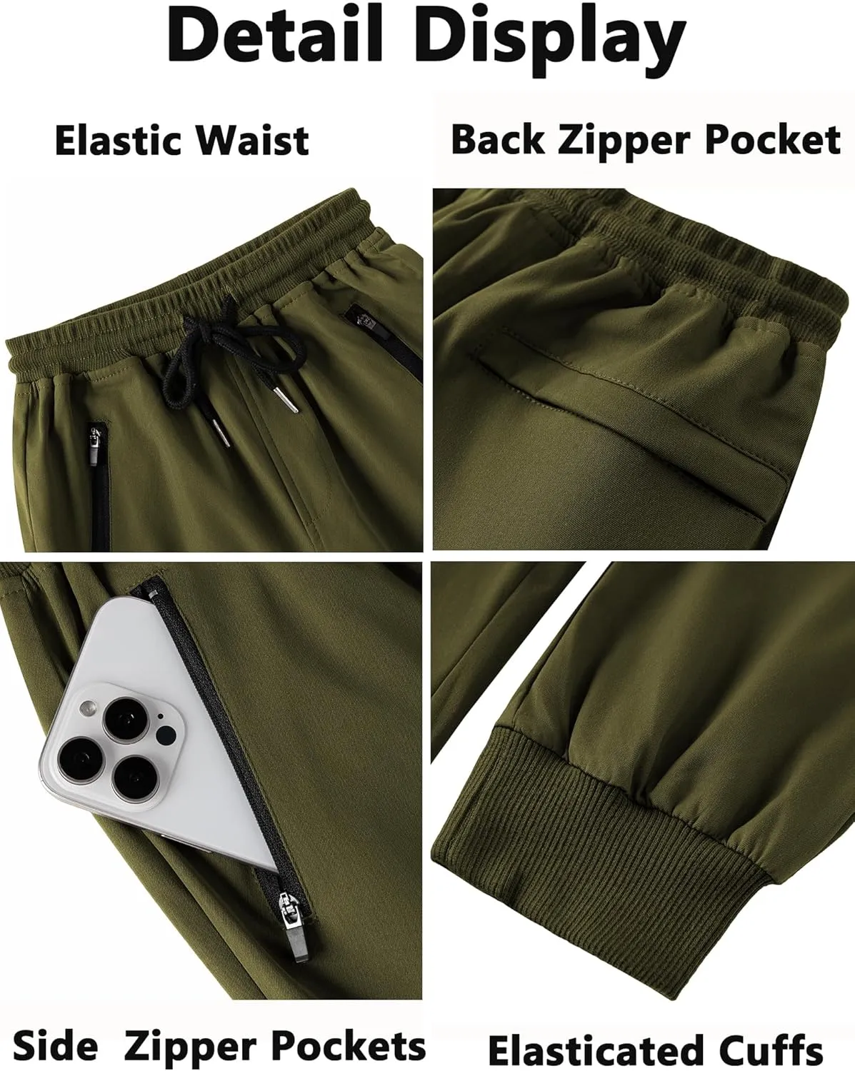 Arshiner Boys Casual Pants Kids Elastic Waist Drawstring Jogger Pants