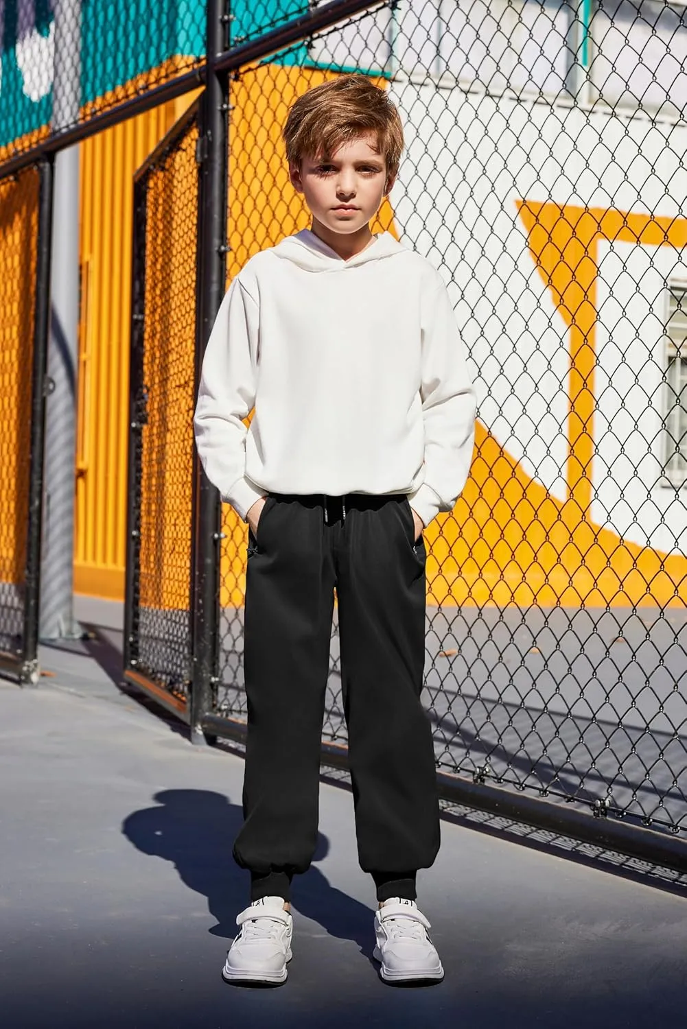 Arshiner Boys Casual Pants Kids Elastic Waist Drawstring Jogger Pants