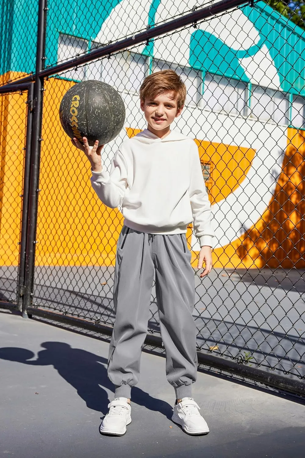 Arshiner Boys Casual Pants Kids Elastic Waist Drawstring Jogger Pants