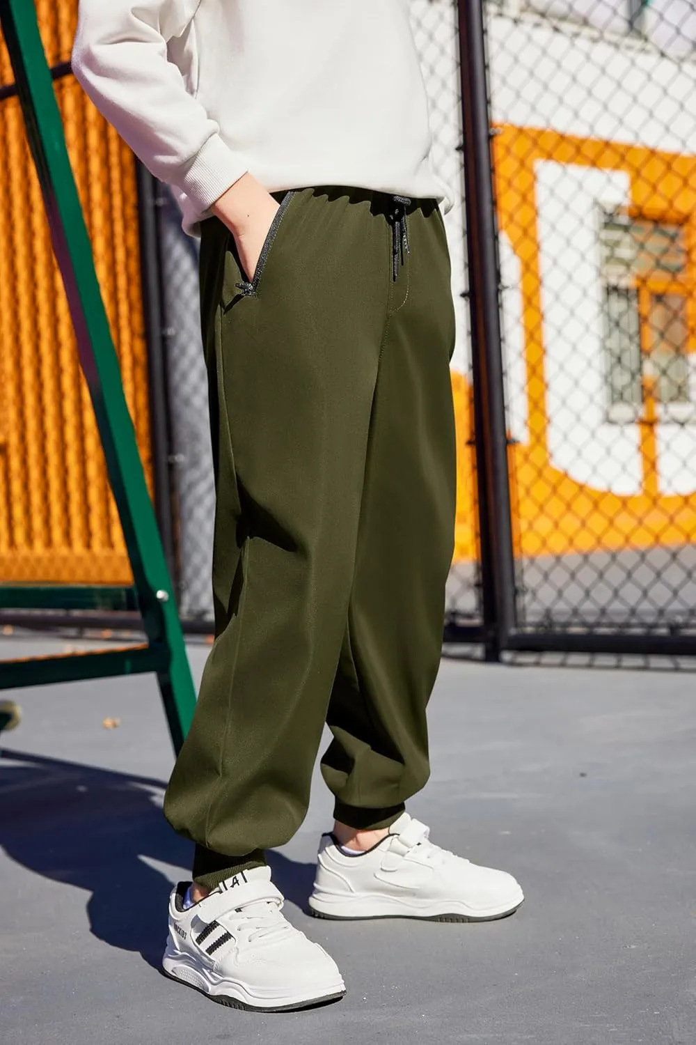 Arshiner Boys Casual Pants Kids Elastic Waist Drawstring Jogger Pants