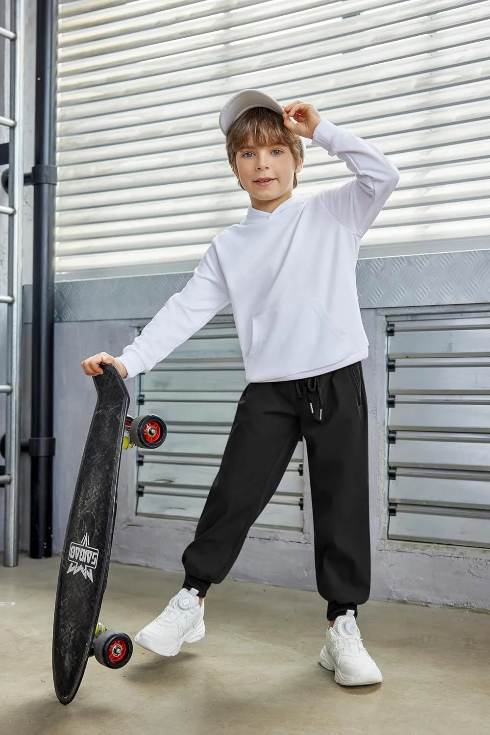 Arshiner Boys Casual Pants Kids Elastic Waist Drawstring Jogger Pants