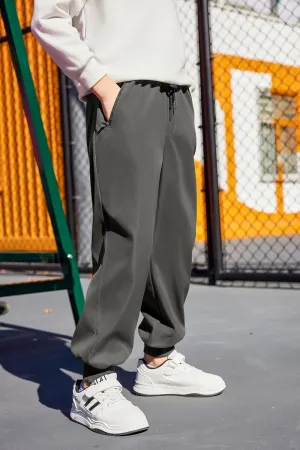 Arshiner Boys Casual Pants Kids Elastic Waist Drawstring Jogger Pants