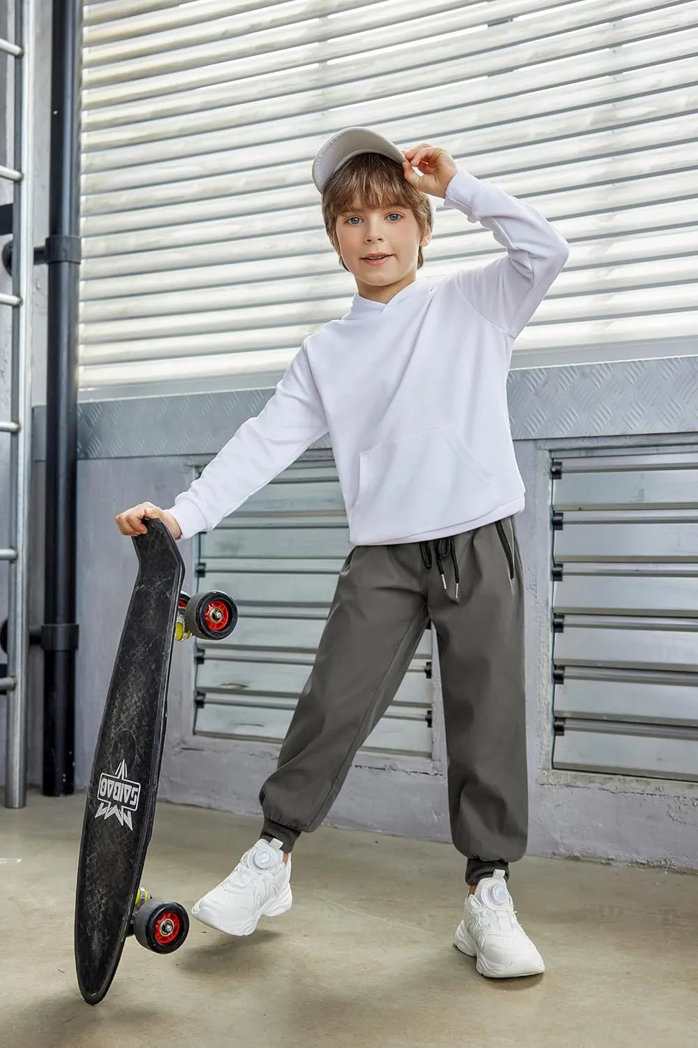 Arshiner Boys Casual Pants Kids Elastic Waist Drawstring Jogger Pants