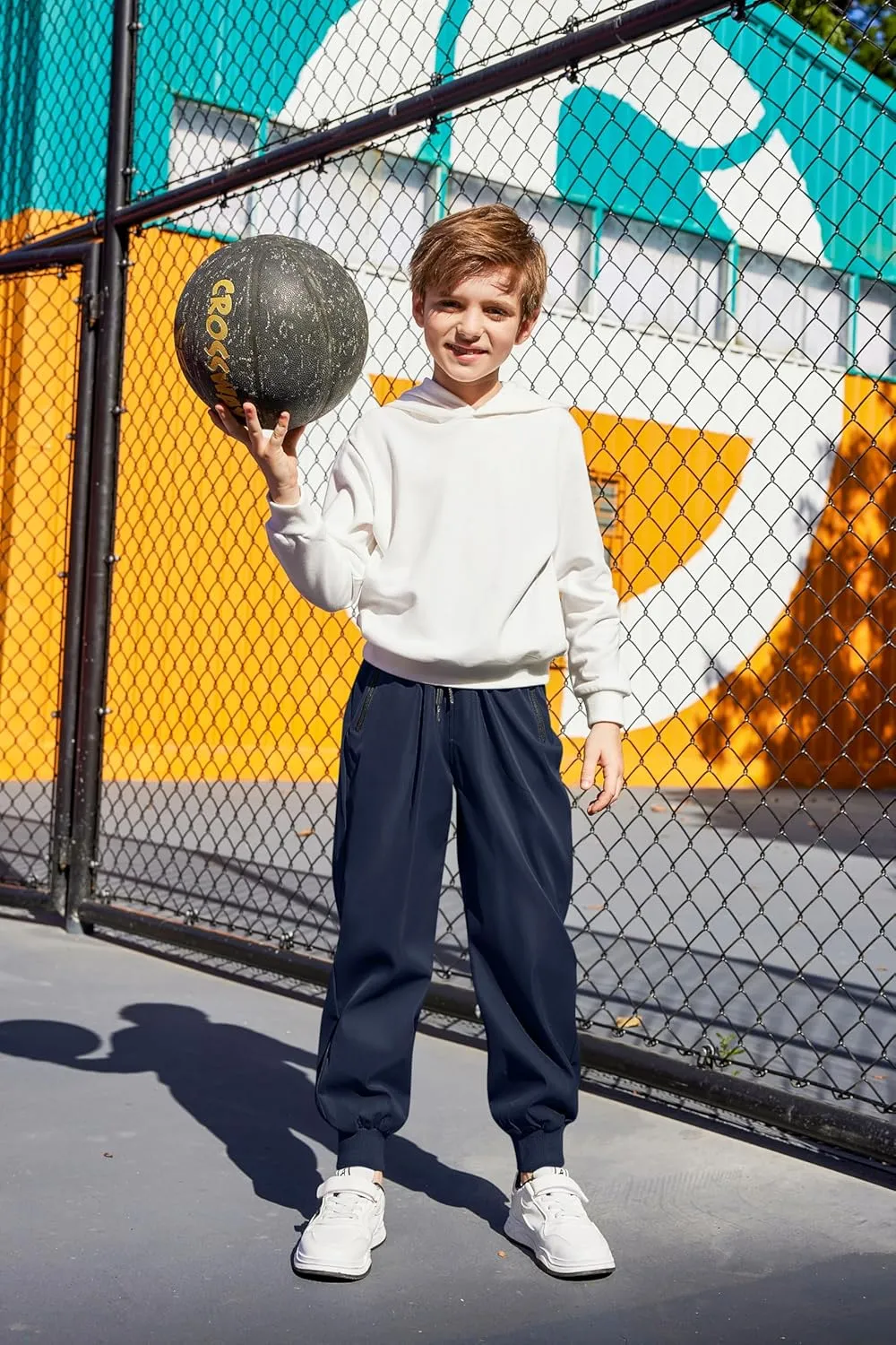 Arshiner Boys Casual Pants Kids Elastic Waist Drawstring Jogger Pants
