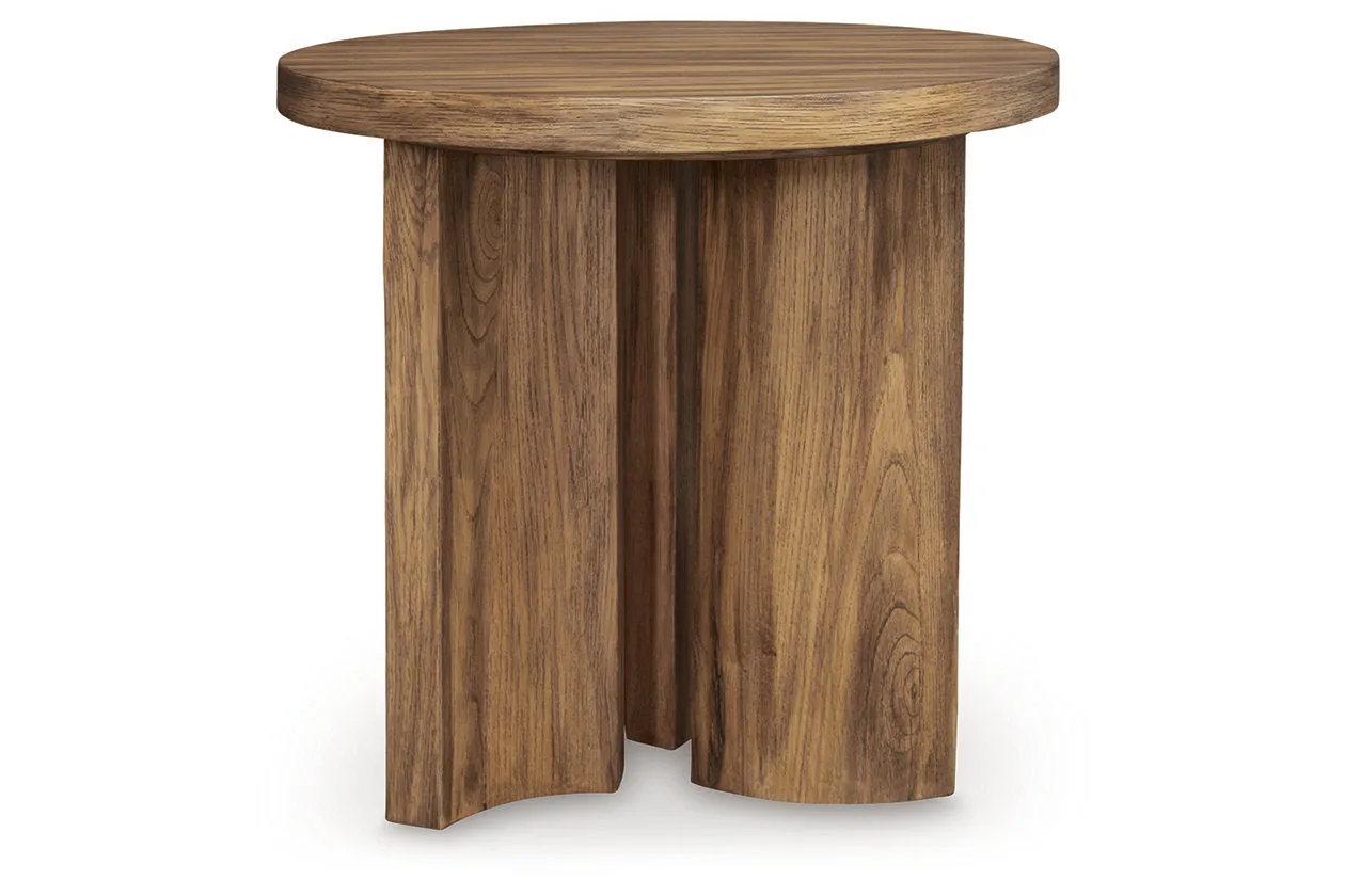 Austanny Warm Brown Coffee Table and 2 End Tables