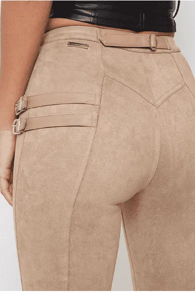 Belt decorated Khaki Pants