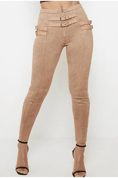 Belt decorated Khaki Pants