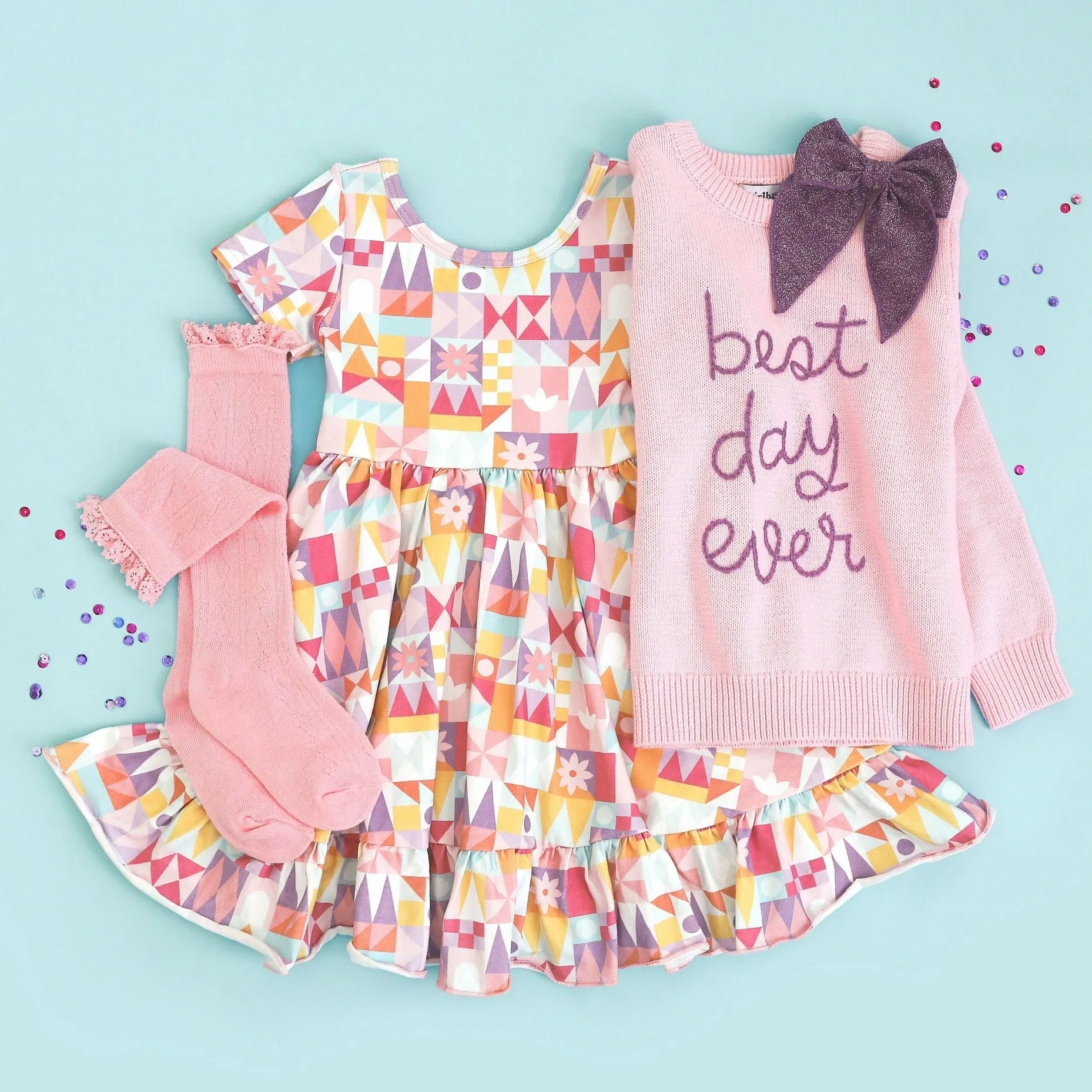 Best Day Ever Pullover Sweater, Pink/Purple