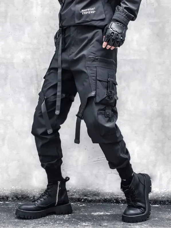 Black Tactical Tech wear Cargo Pants