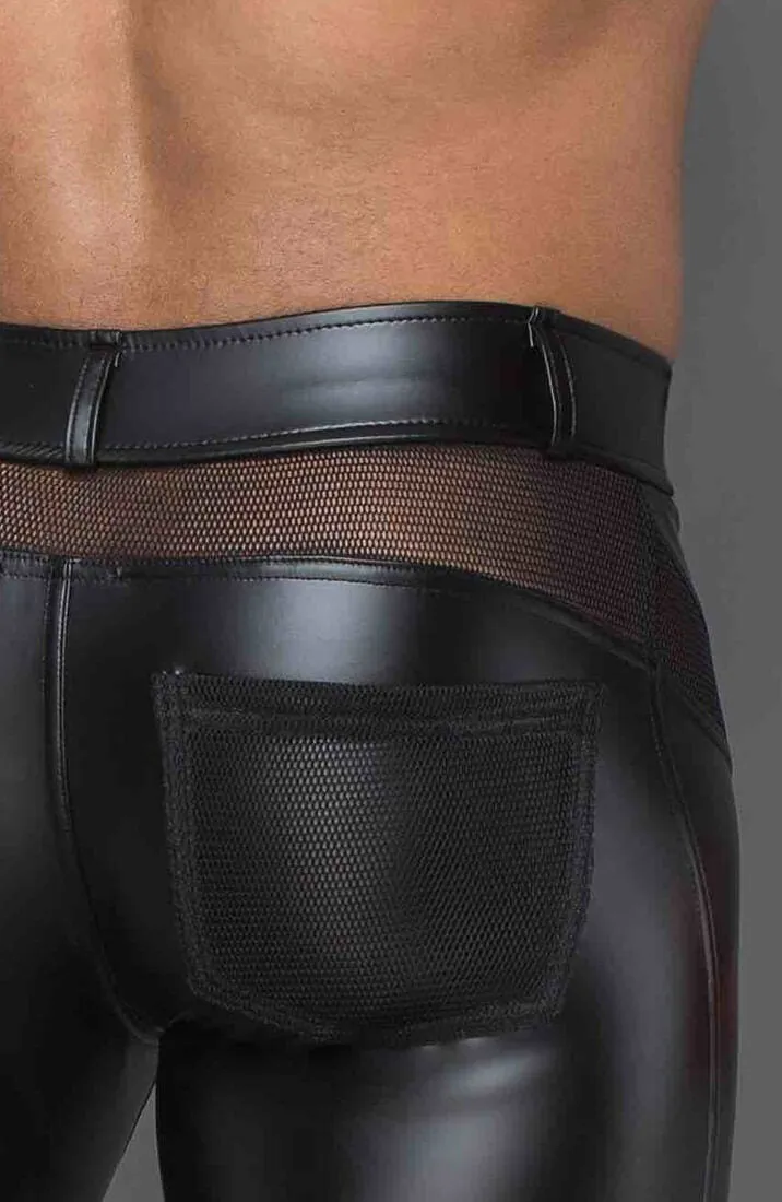 Black wet look pants - MANNISH