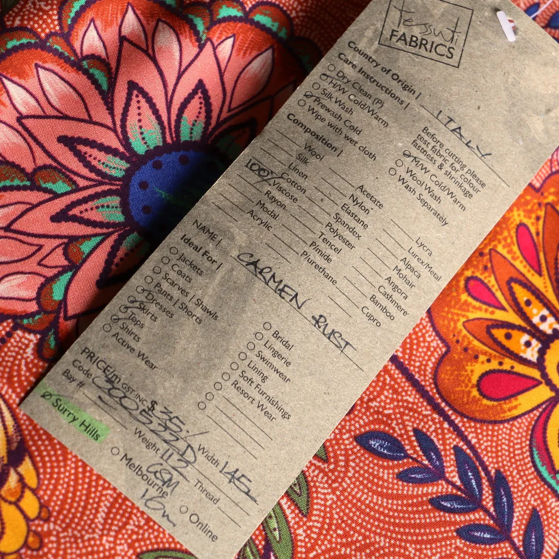 Carmen Rust Viscose Poplin