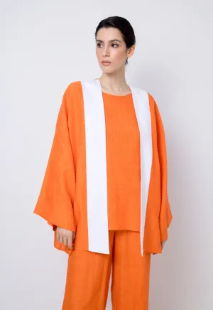 Choice Two-Toned Kimono Outerwear Orange