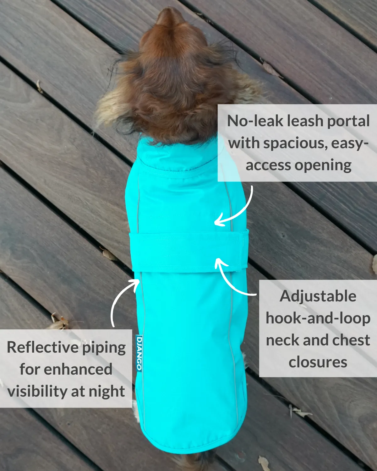 City Slicker All-Weather Dog Jacket & Raincoat - Topaz Blue