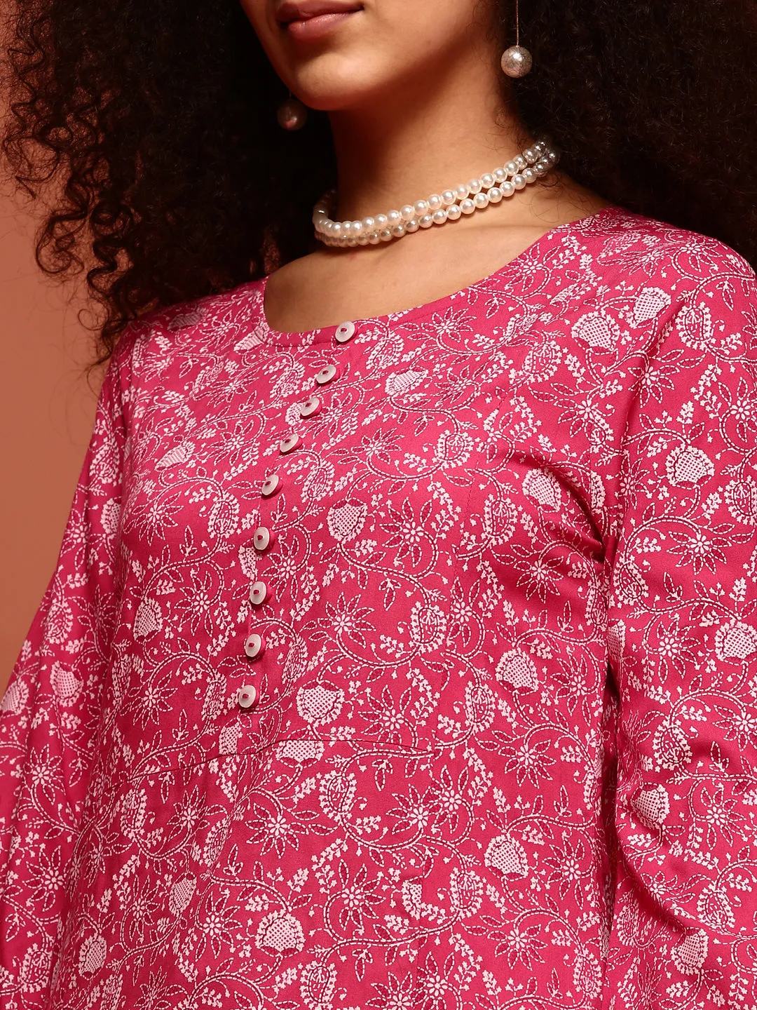 Coral Printed Kurta Set