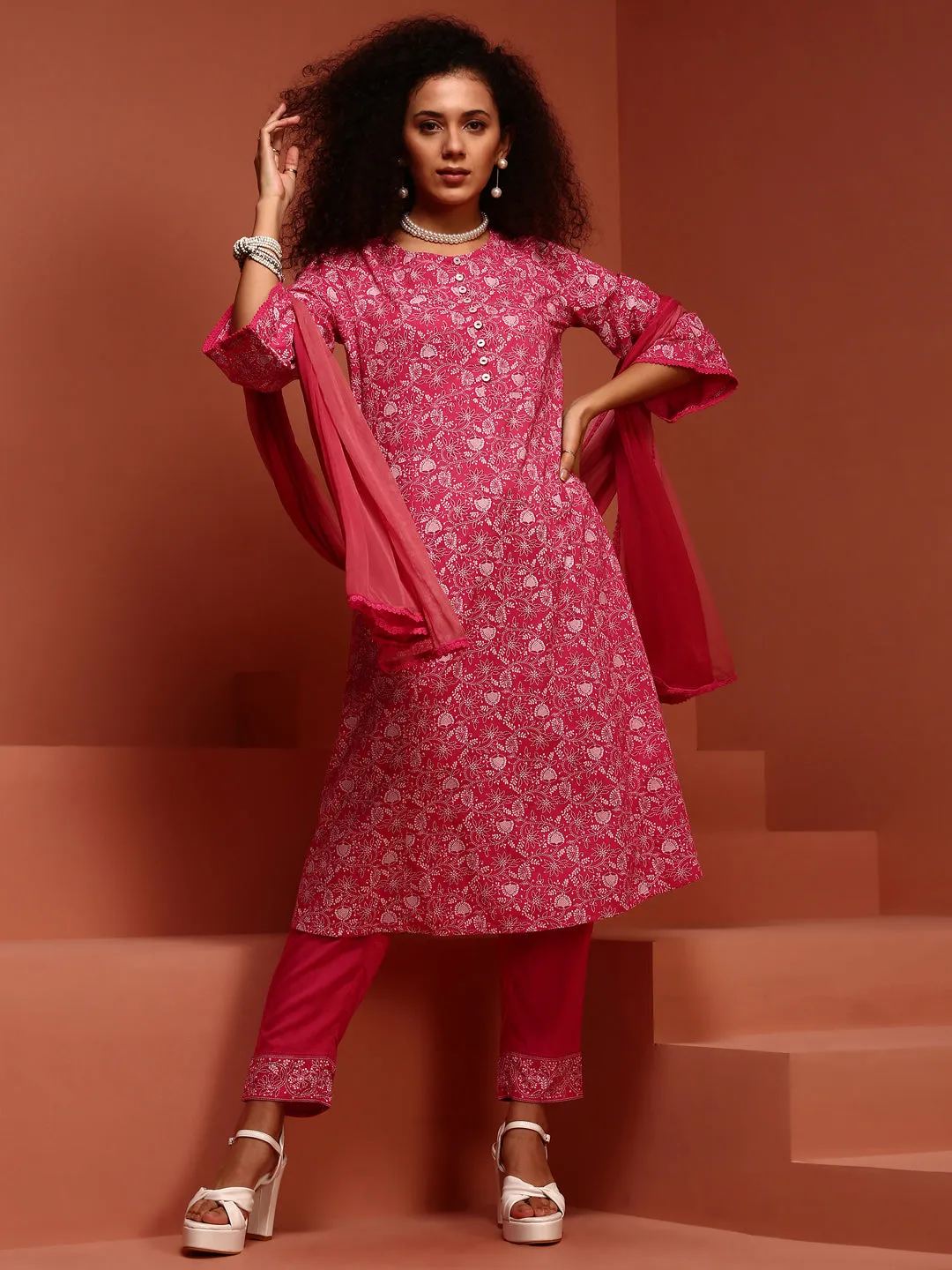 Coral Printed Kurta Set
