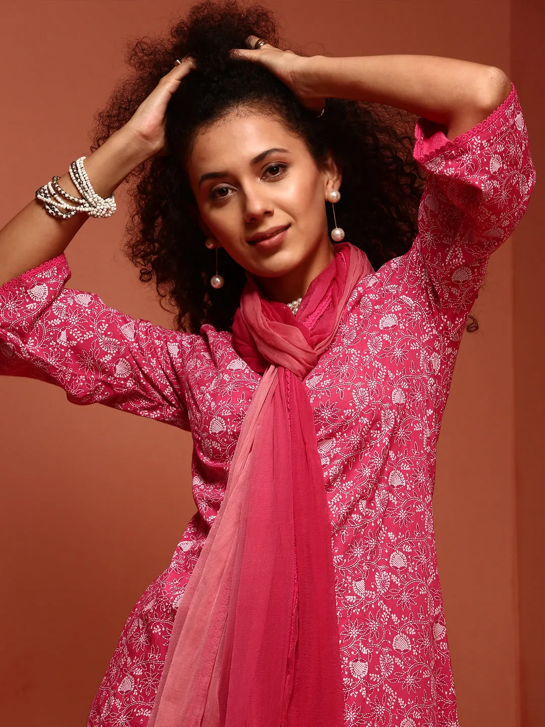 Coral Printed Kurta Set