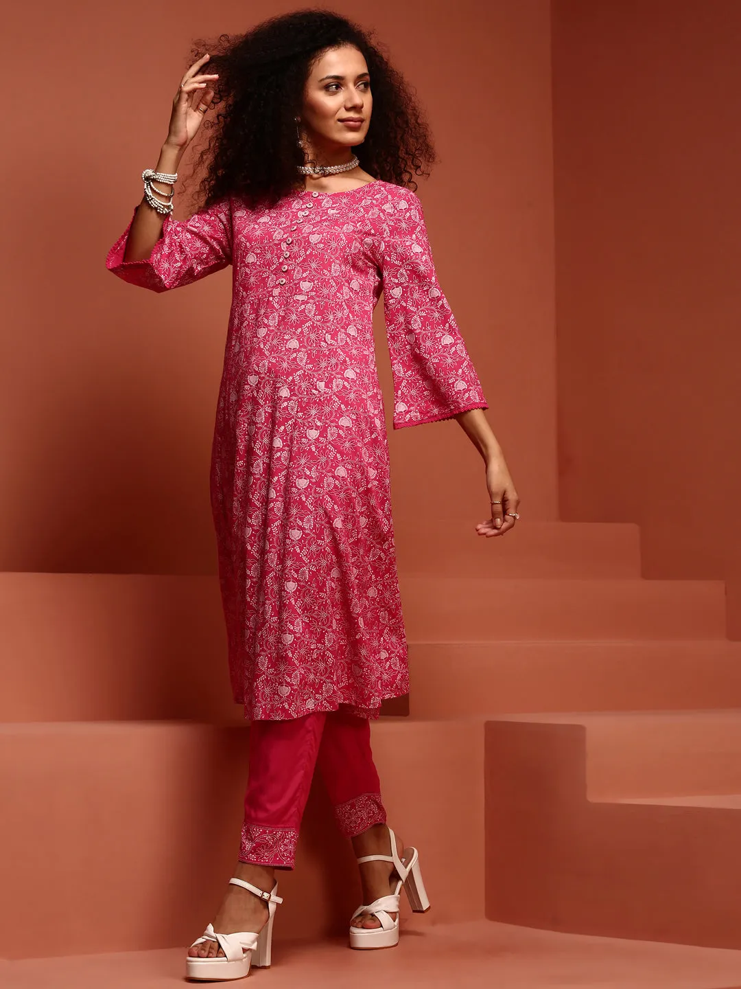 Coral Printed Kurta Set