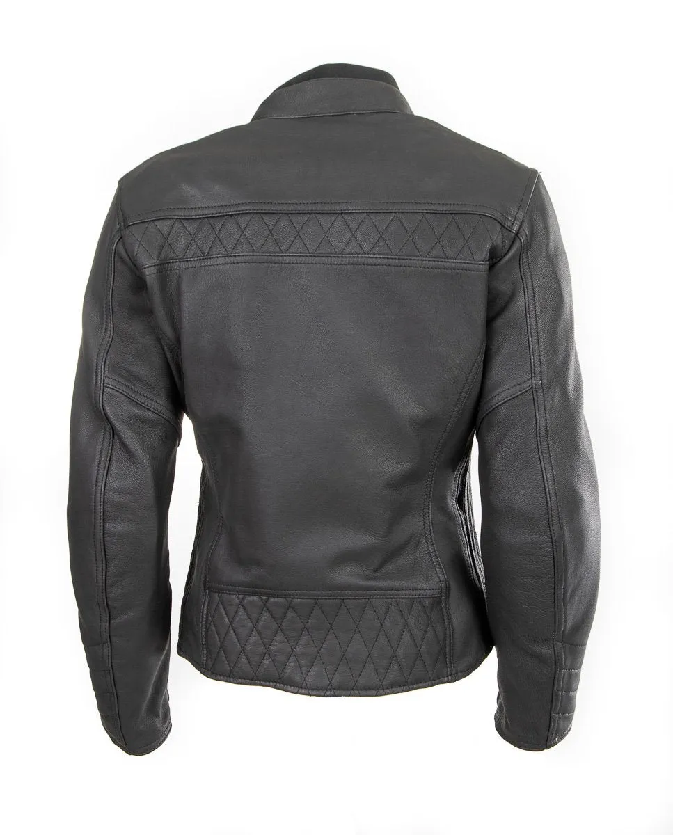 Cruiser motorcycle jacket for women in strong goat skin 1163