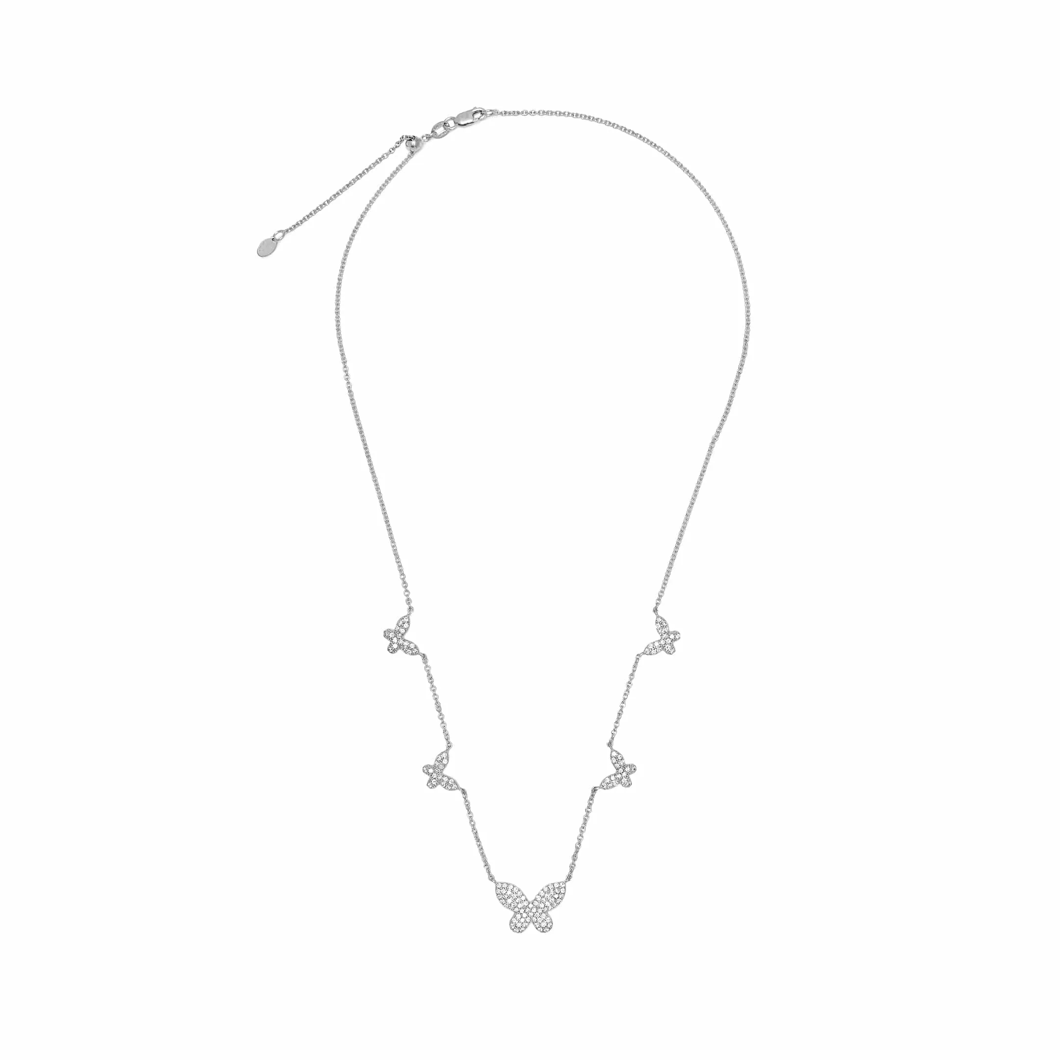 Diamond and White Gold Butterfly Necklace