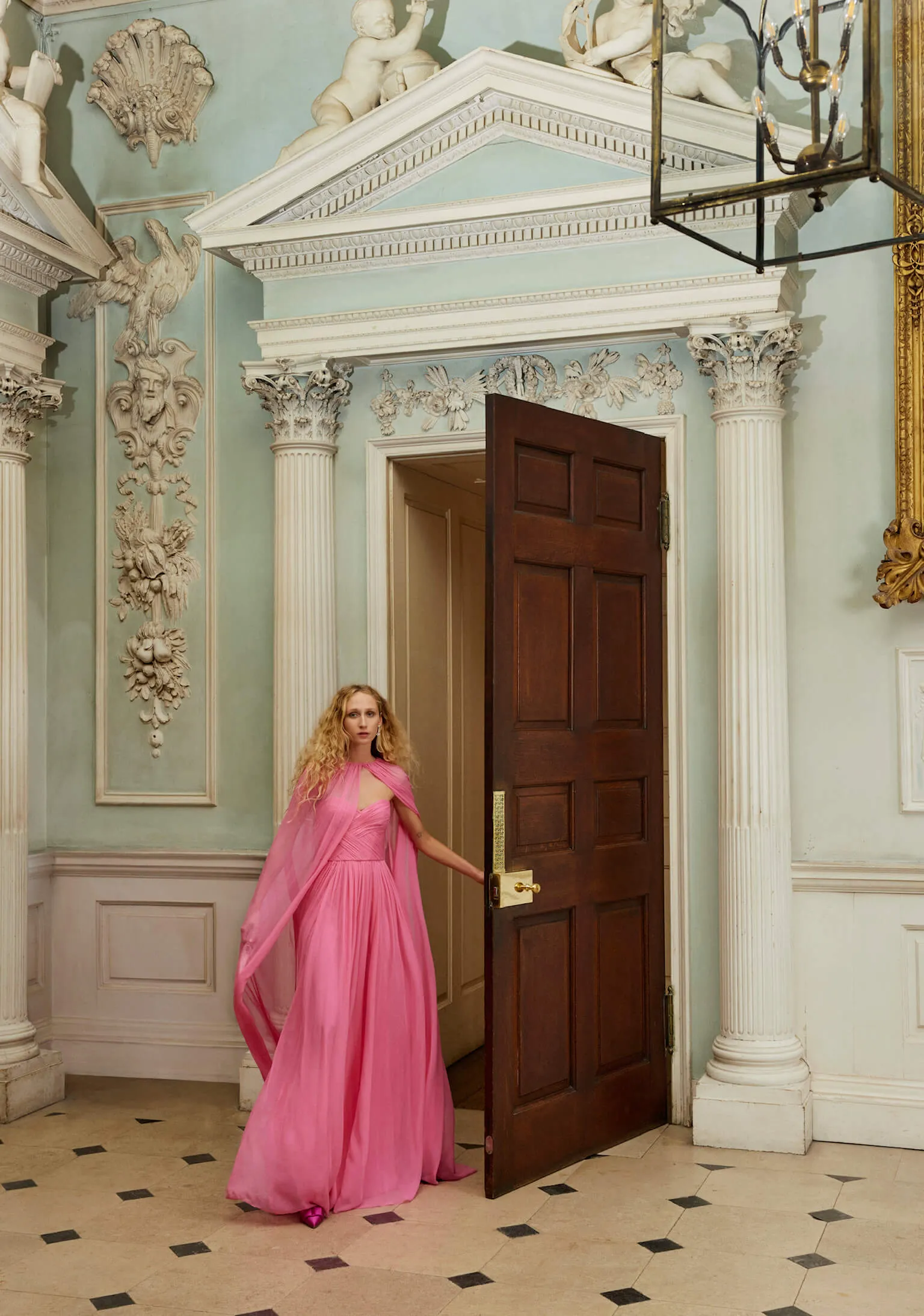 Floor Length Chiffon Cape