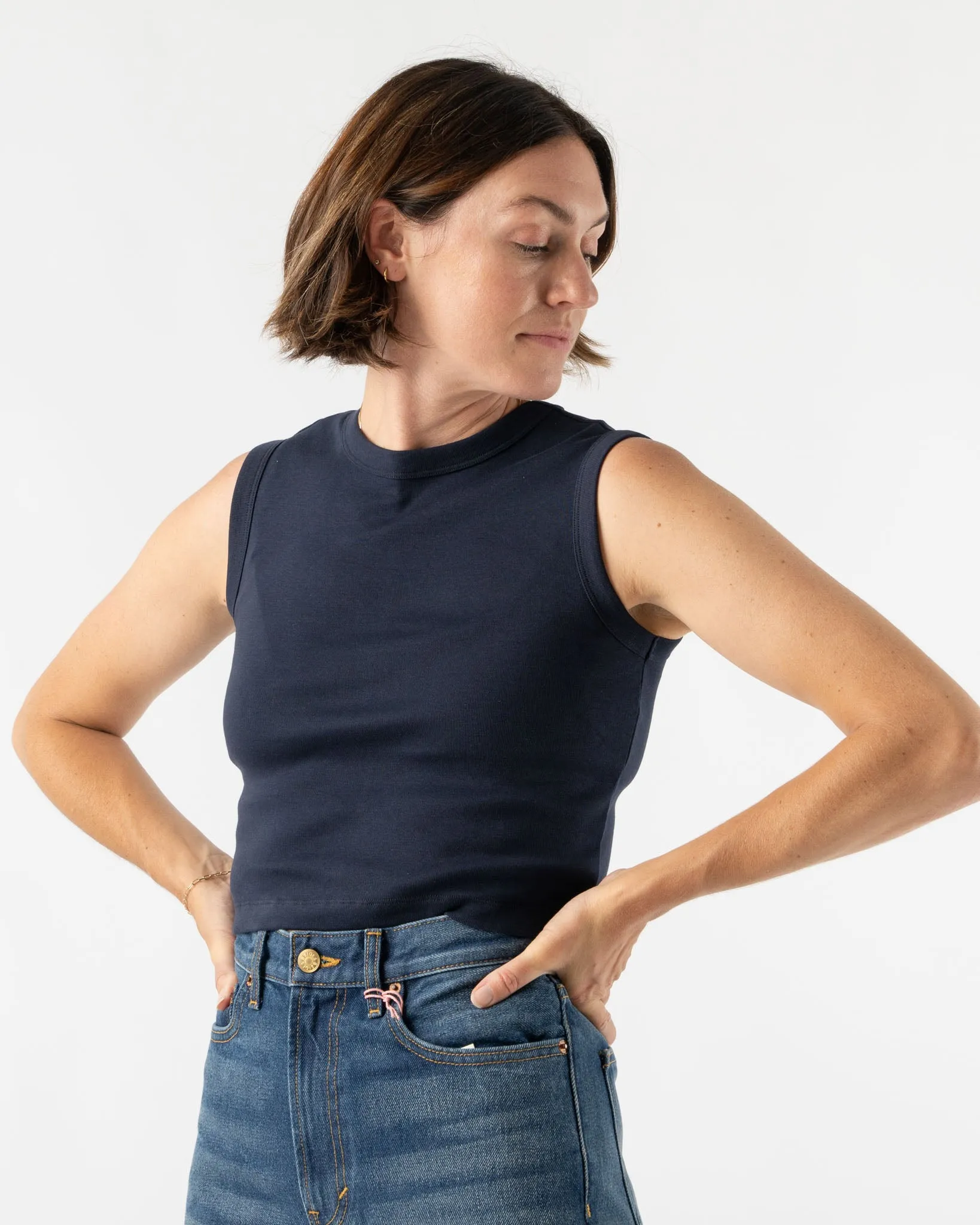FLORE FLORE Esmé Tank in Navy