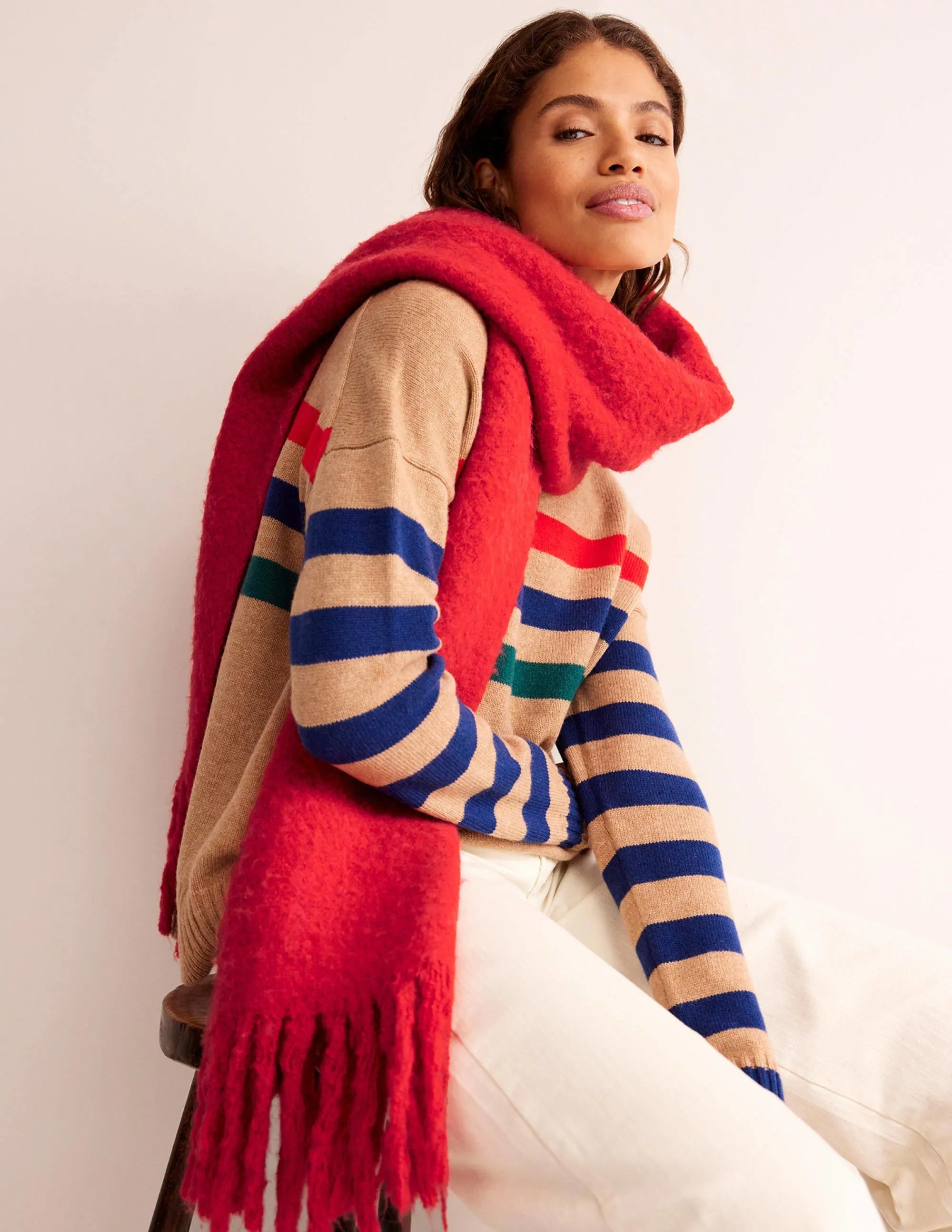 Fluffy Scarf-Brilliant Red