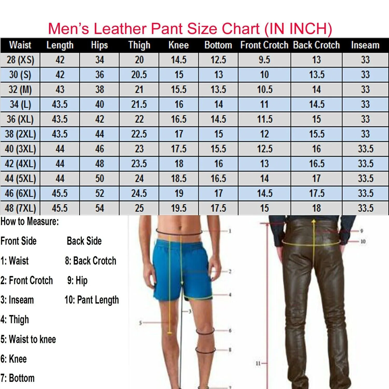 Genuine Black Leather Pants