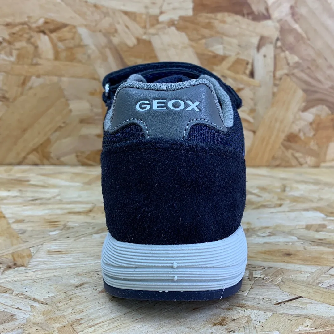 Geox Kids Alben Leather Trainers - Navy / Dark Avio