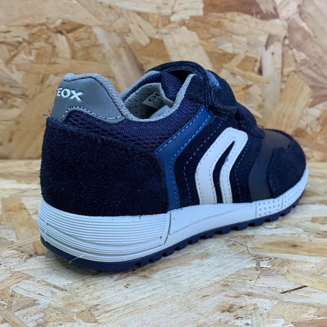 Geox Kids Alben Leather Trainers - Navy / Dark Avio