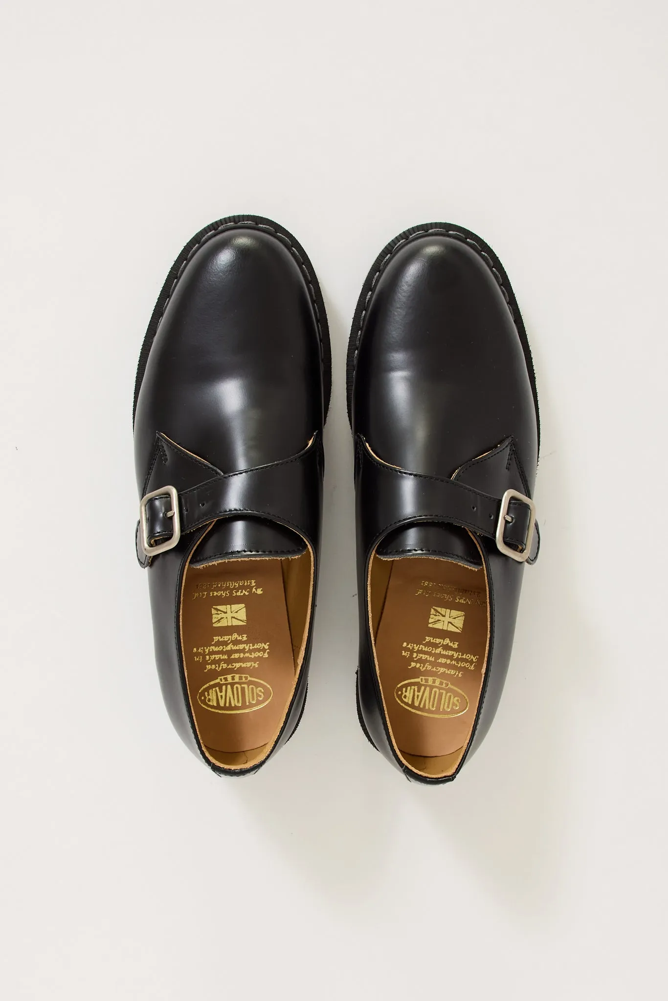 Hi Shine Single Buckle Monk Shoe Black