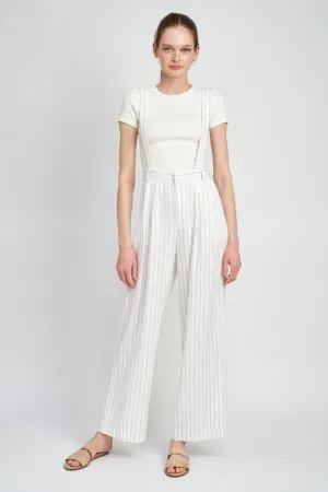 HIGH WAIST TROUSERS WITH DETACHABLE SUSPENDERS