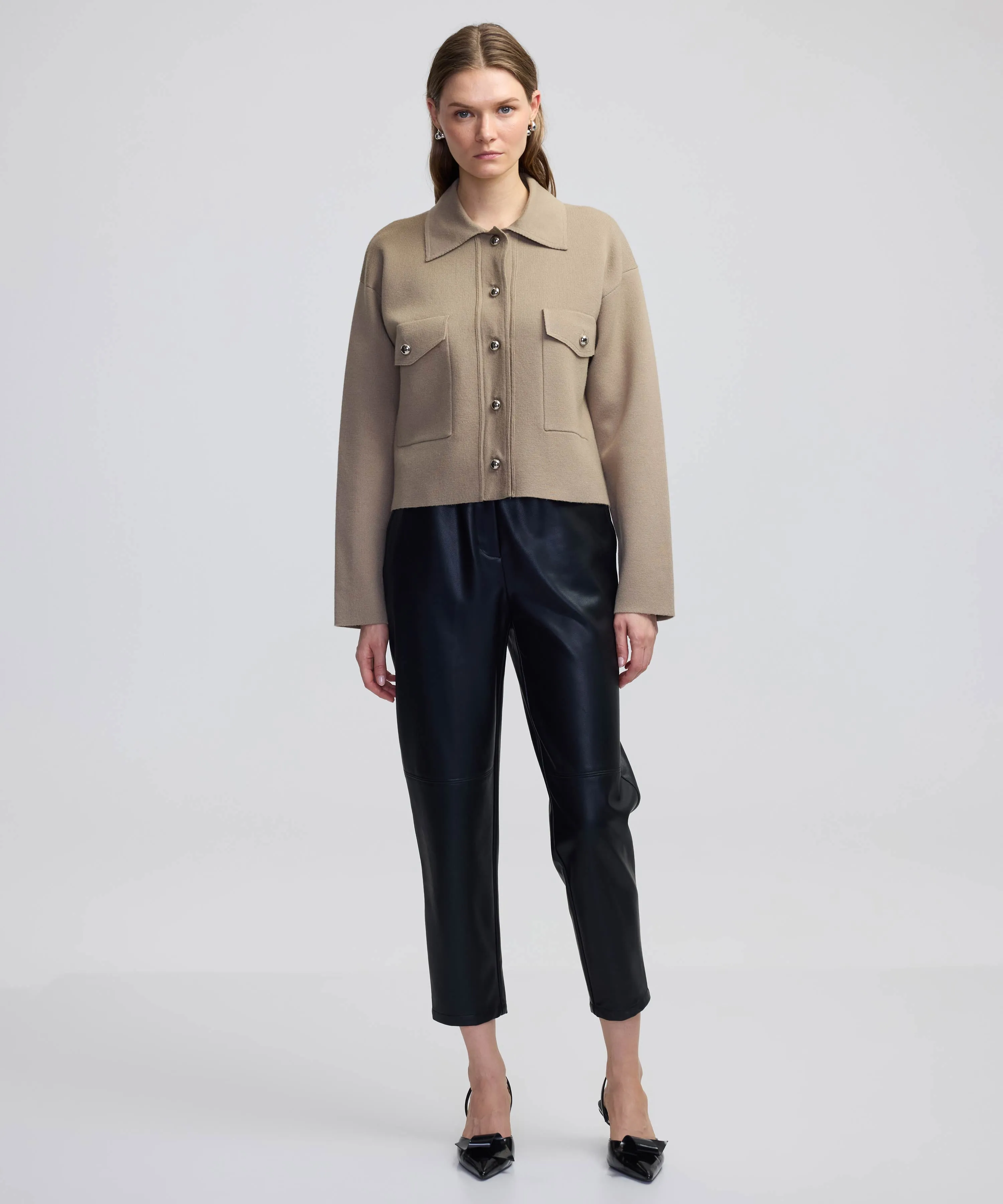 Ipekyol Knitted Cardigan With Metal Buttons Mink