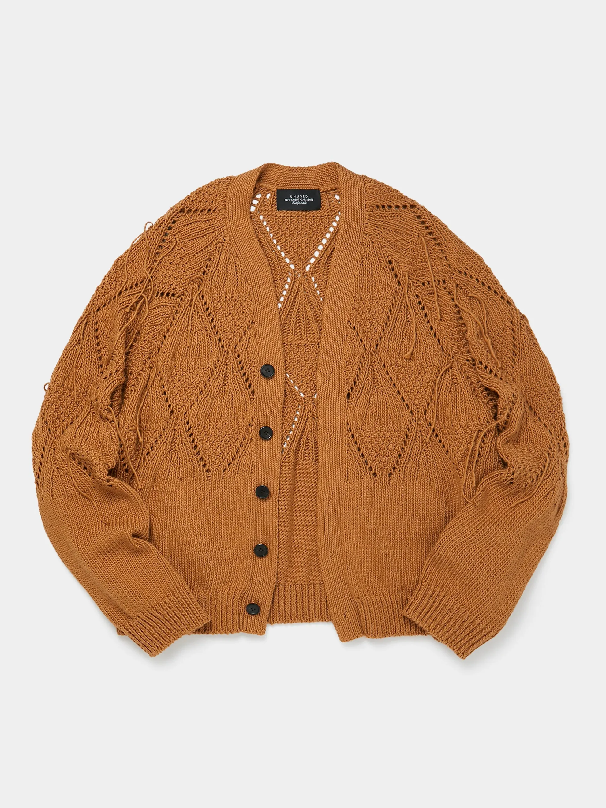 Knit 5-Button Cardigan (Brown)