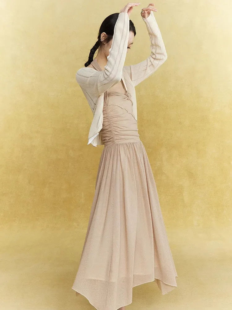 Knit Mesh Thin Sheer Damage Tops